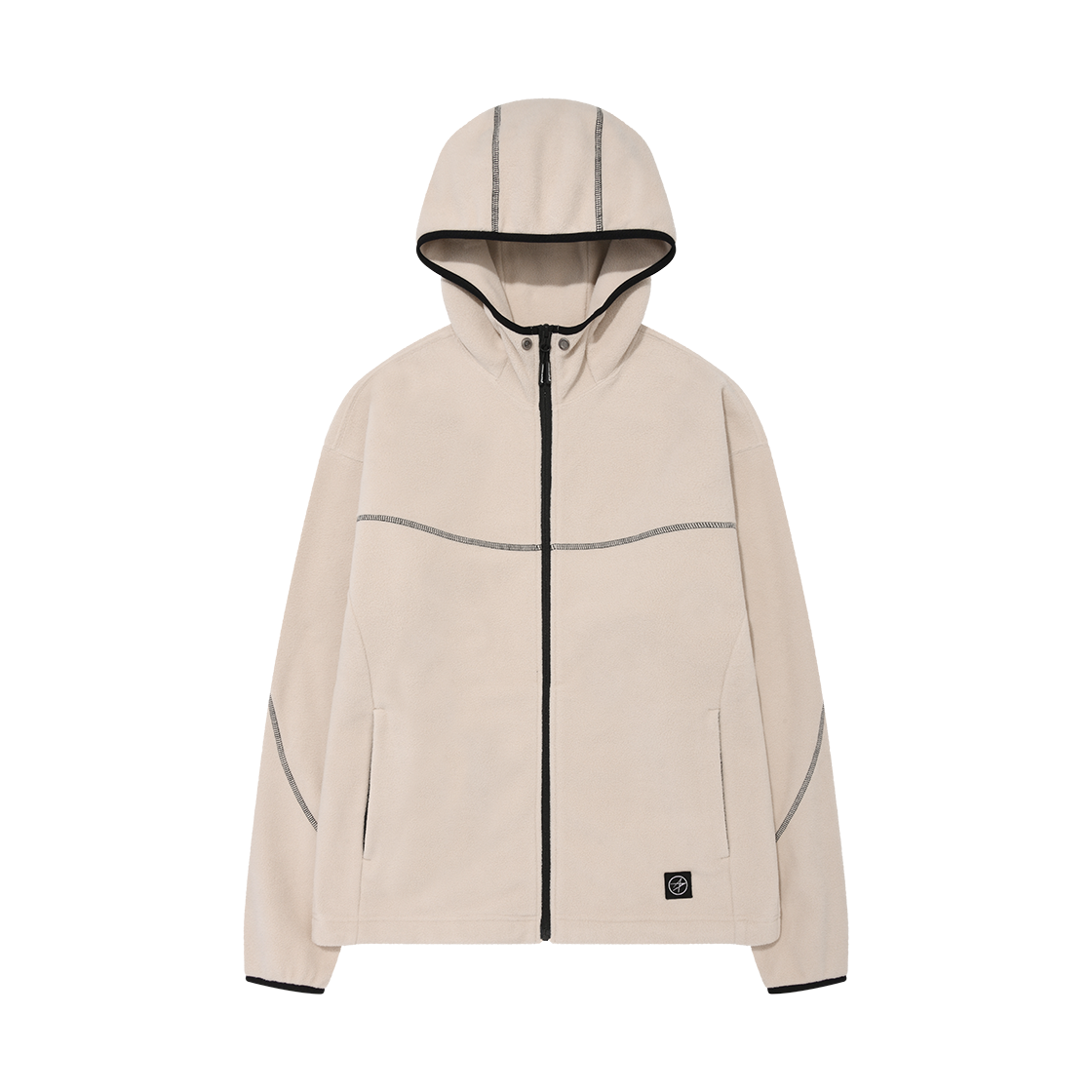 L35UJJ051IVY LOCKHEED MARTIN Stitch Point Fleece Hood Zip-Up Ivory