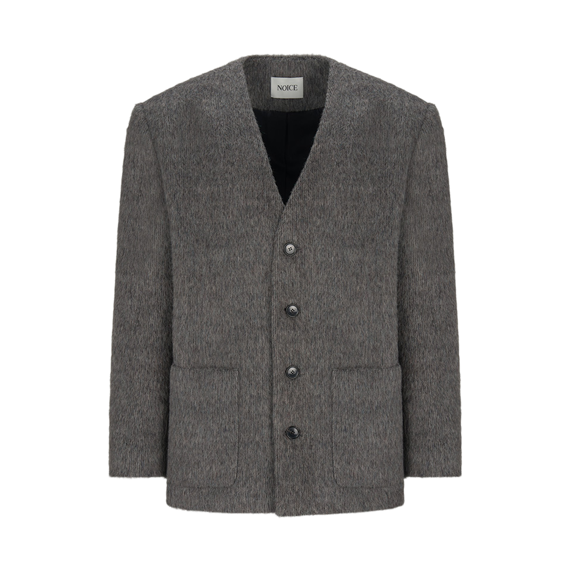 노이스 칼라리스 모헤어 알파카 재킷 그레이