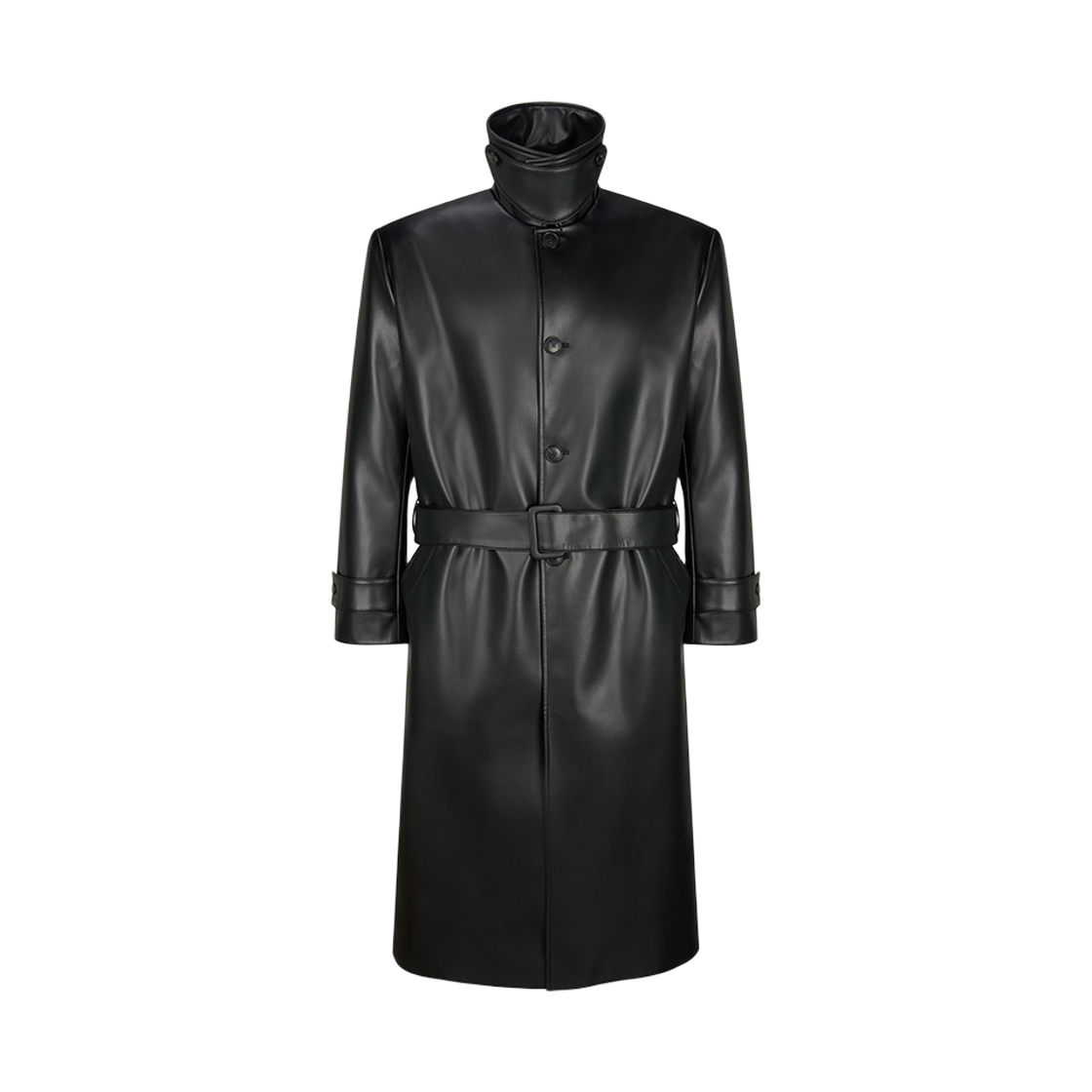 노이스 오버사이즈 벨티드 포 레더 발마칸 블랙