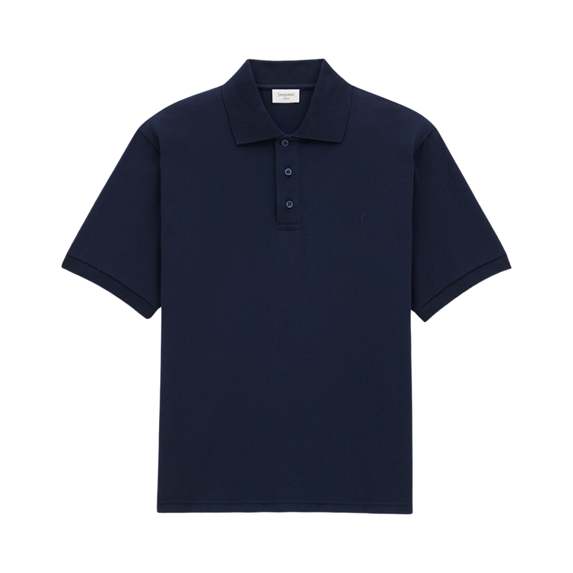 798944-Y37HC-4140 Saint Laurent Cassandre Polo Shirt In Pique Marine
