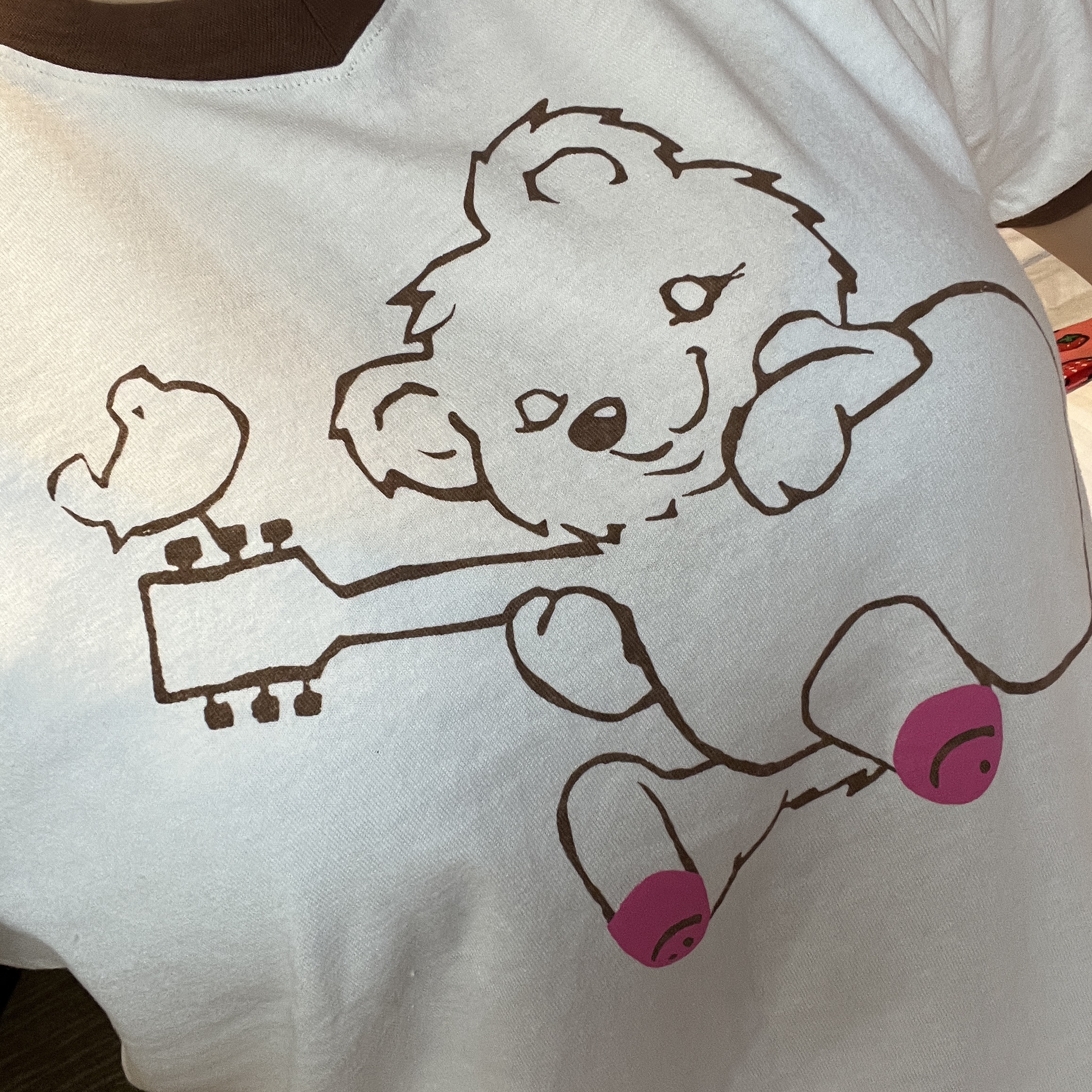 Kapital 20 Jersey V-Neck Ringer T-Shirt Little Bear & Harmony Pt Brown 착용 스타일