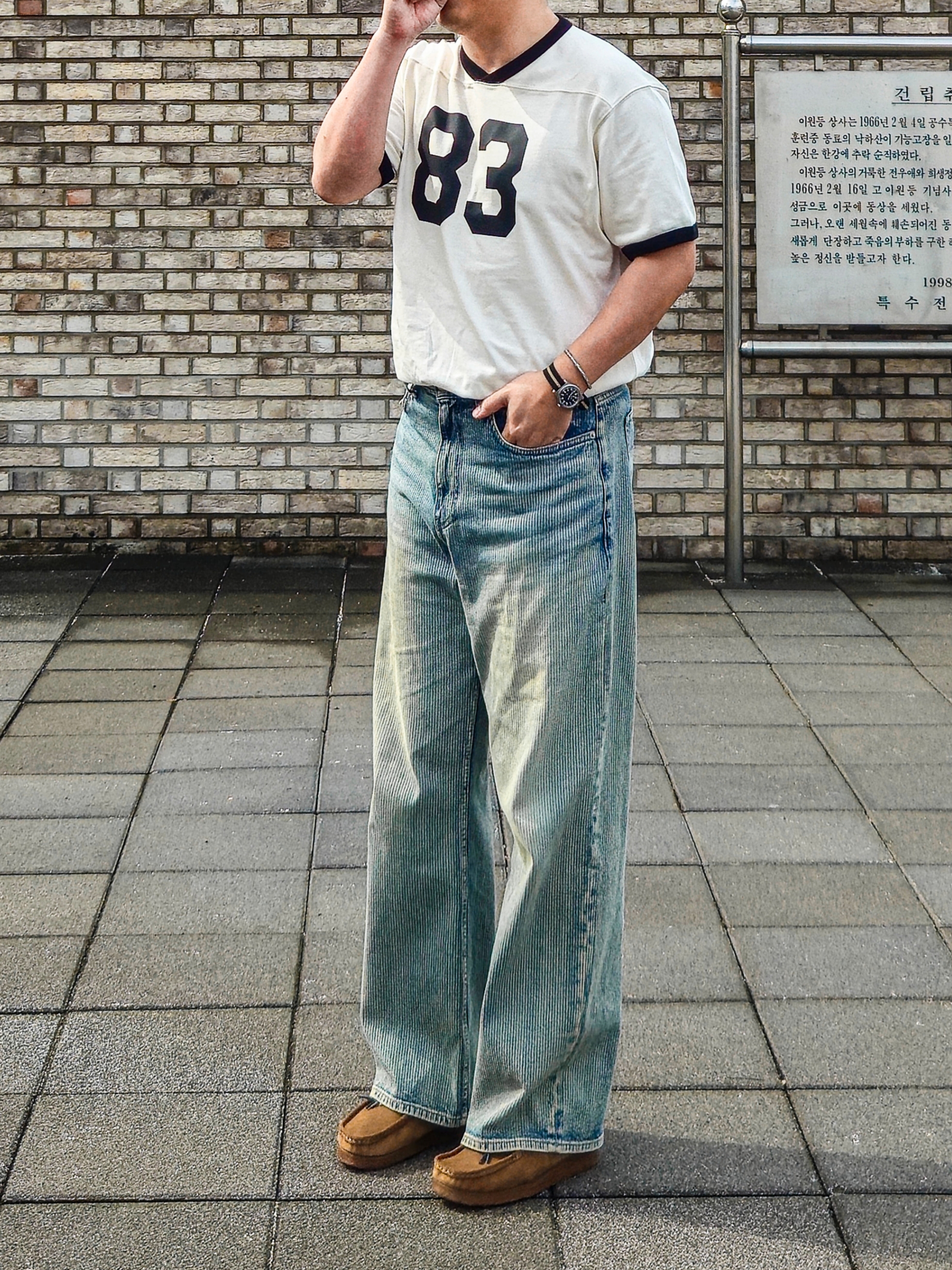Clarks Wallabee Cola 착용 스타일 - 1