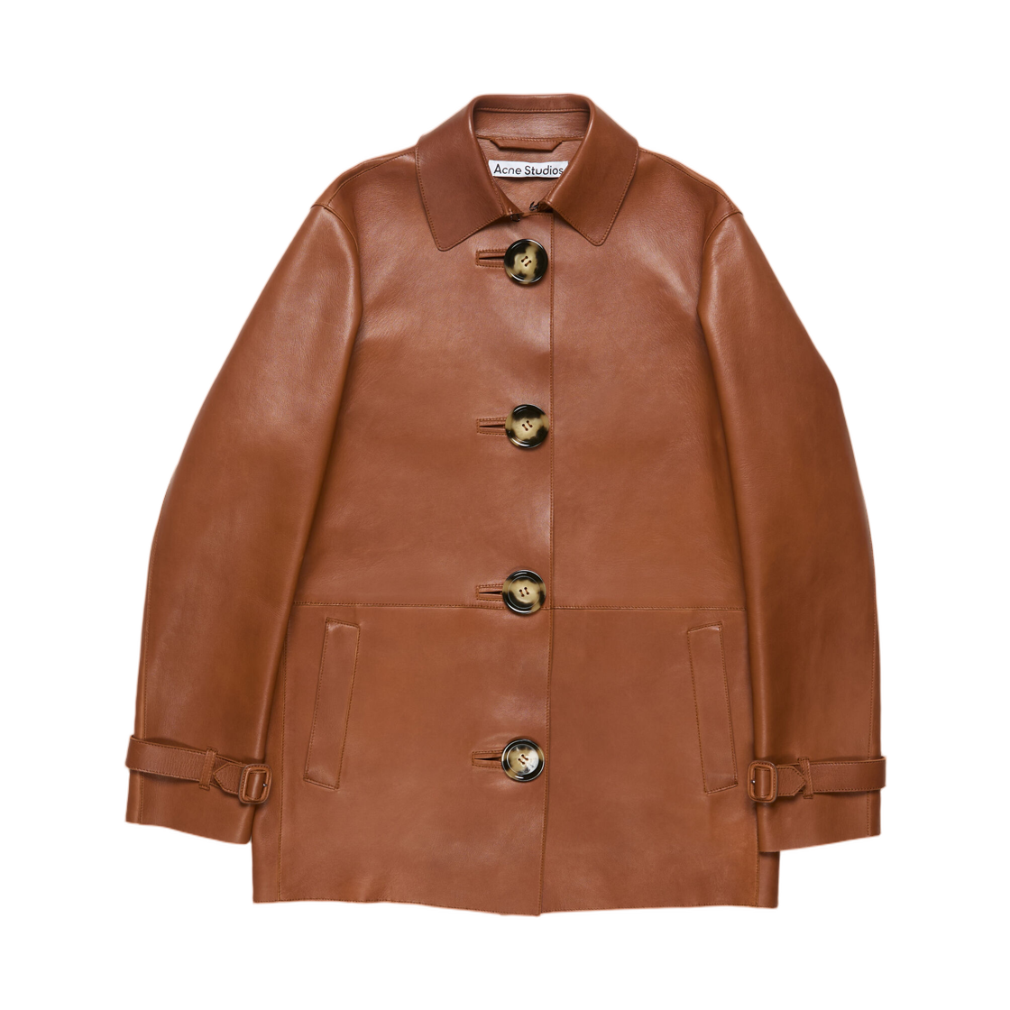 (W) 아크네 스튜디오 레더 코트 꼬냑 브라운((W) Acne Studios Leather Coat Cognac Brown) - 1