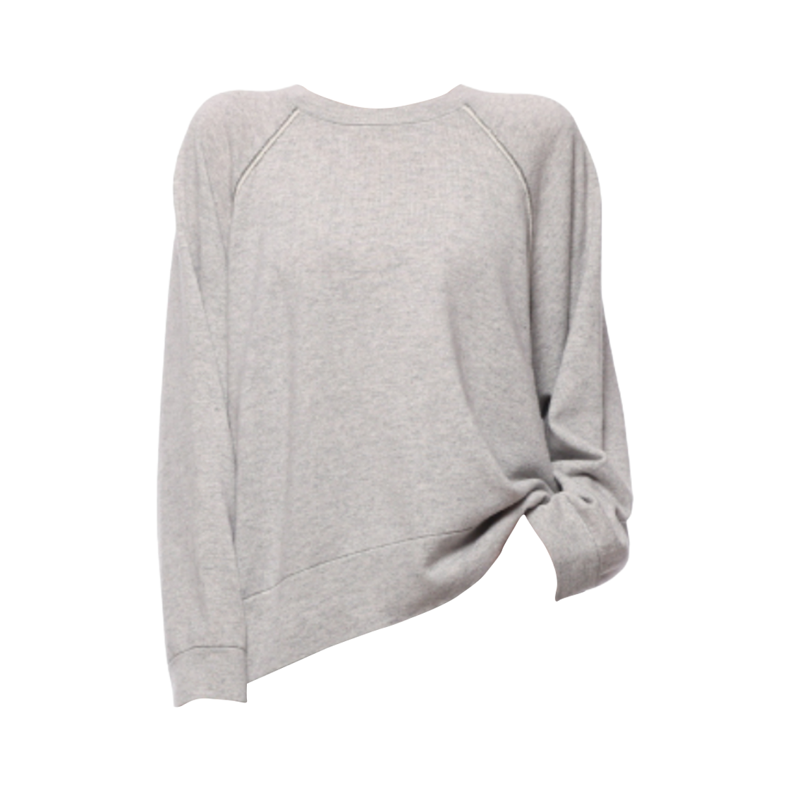 M12188200-CBS68 (W) Brunello Cucinelli Cashmere Knit with Monili Grey