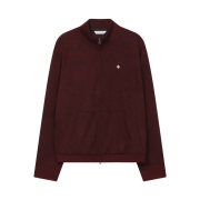 SLOW RECORD HOUSE Track Zip-Up Cardigan Red