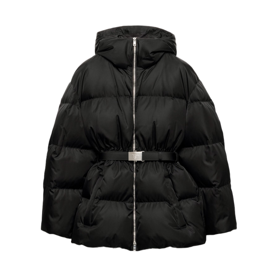 (W) 프라다 리나일론 후드 다운 자켓 블랙((W) Prada Re-Nylon Hooded Down Jacket Black)