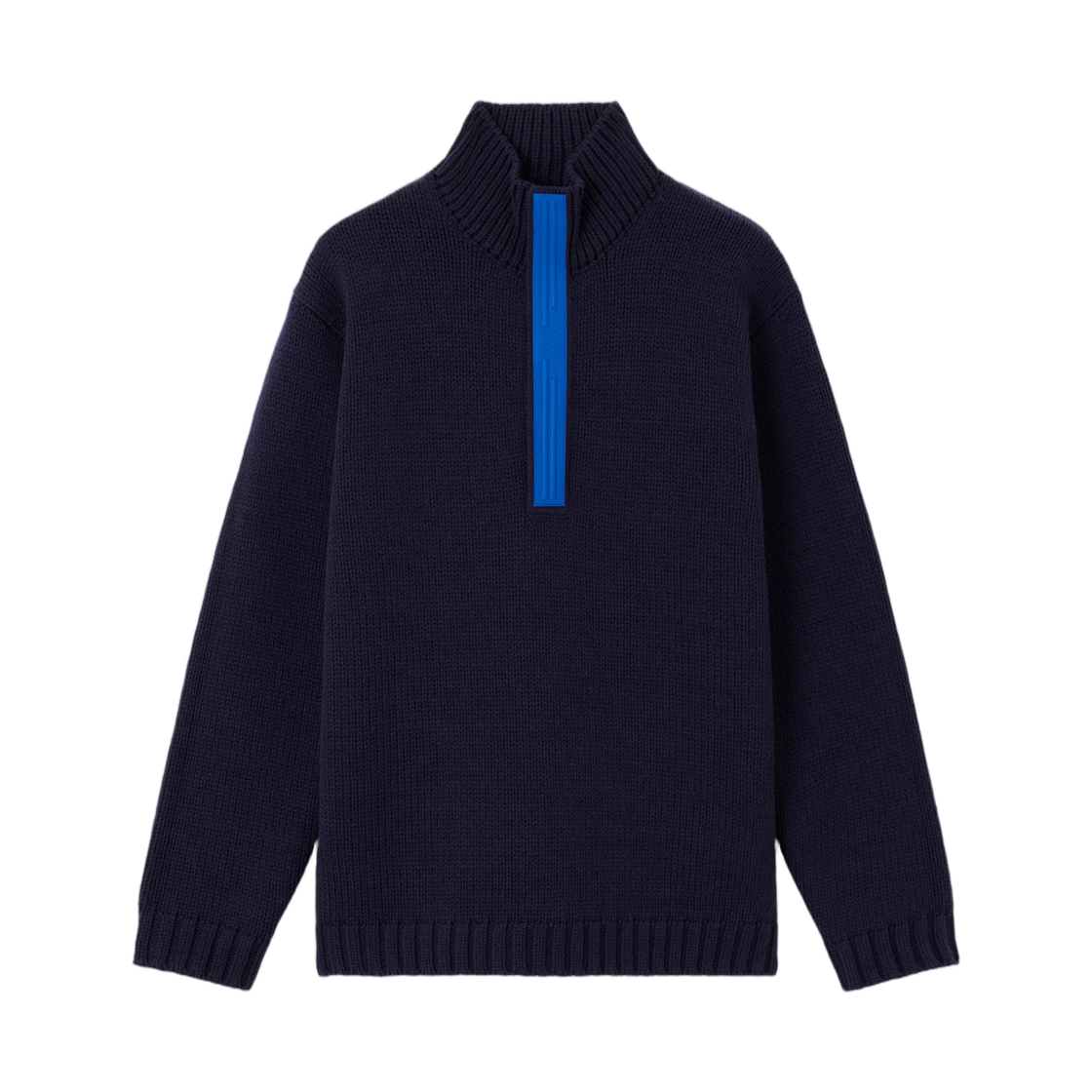 스톤 아일랜드 5100028 퓨어 울 스톤 아일랜드 마리나 하프집 점퍼 리플렉티브 디테일 네이비 - 25FW(Stone Island 5100028 Pure Wool Stone Island Marina Half-Zip Jumper with Reflective Details Navy - 25FW) - 1