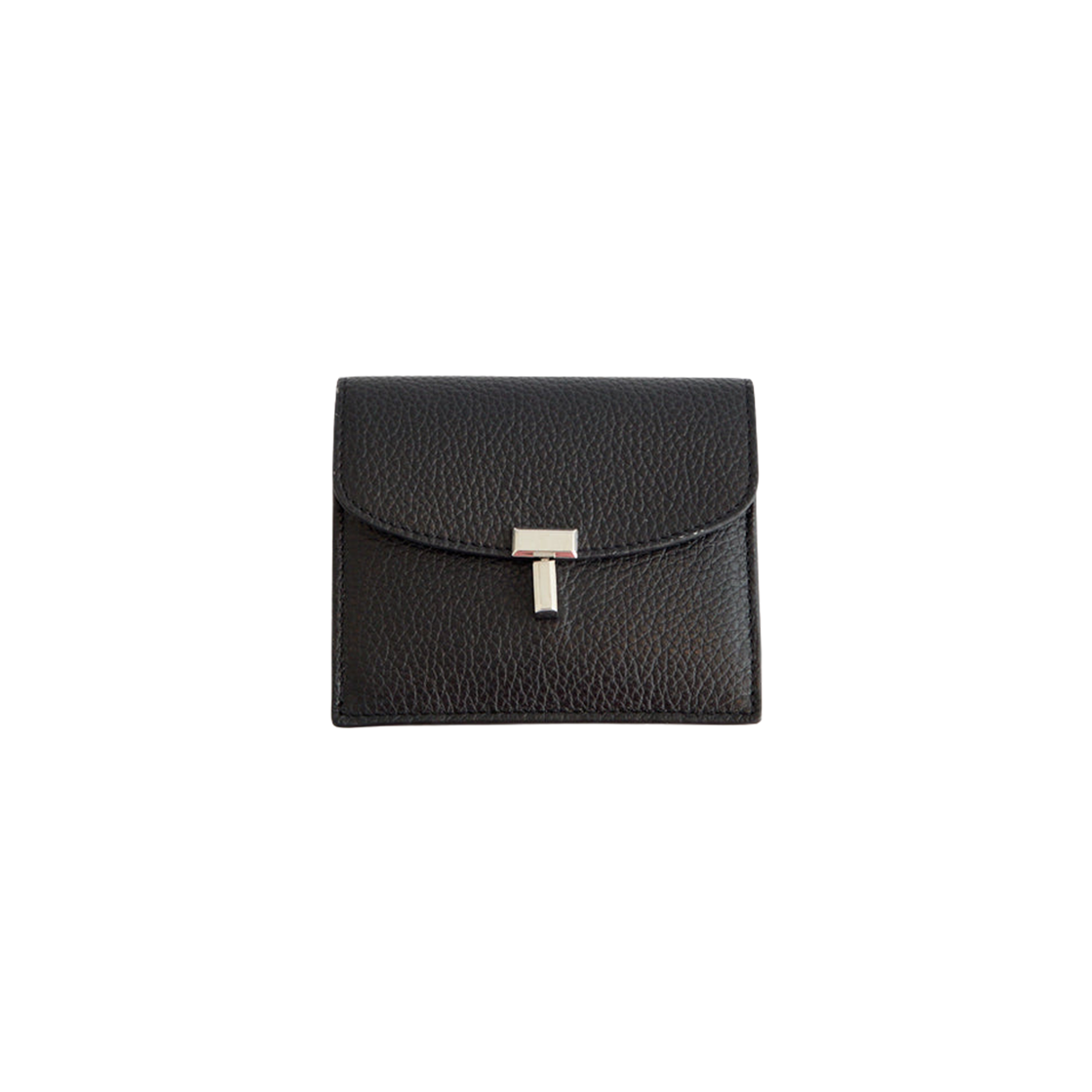 토템 티락 그레인드 레더 카드 홀더 블랙(Toteme T-Lock Grained Leather Card Holder Black)