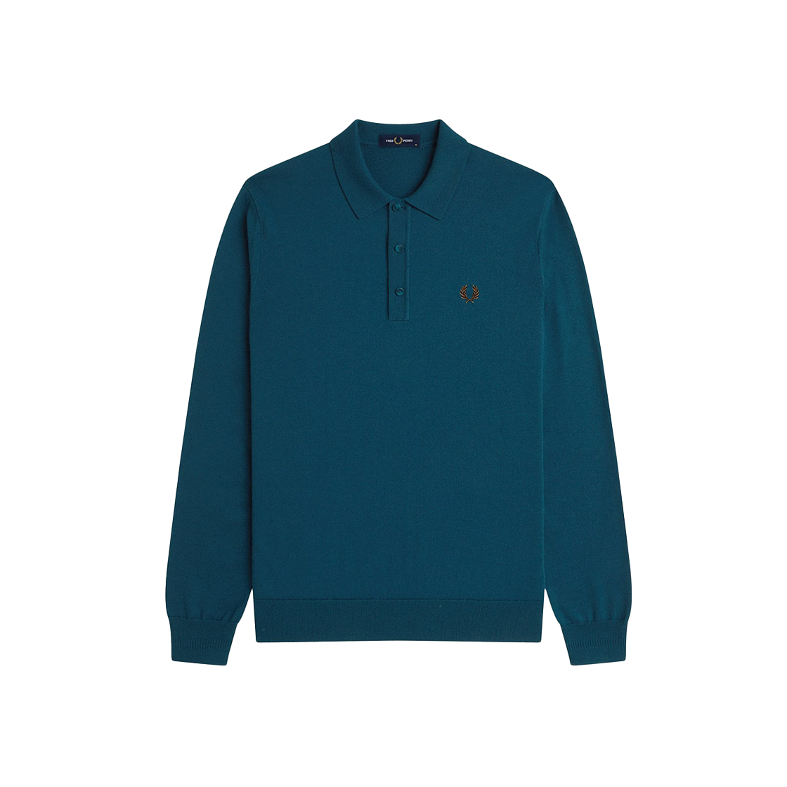 프레드페리 롱 슬리브 클래식 니트 셔츠 다크페트롤(Fred Perry Long Sleeve Classic Knitted Shirt Dark Petrol) - 1