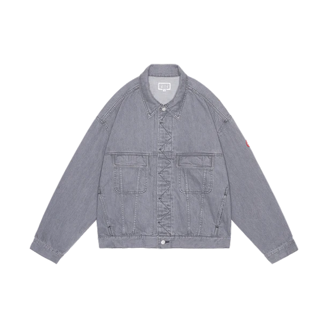 - Cav Empt Washed Black Denim Trucker Jacket Grey - 25FW