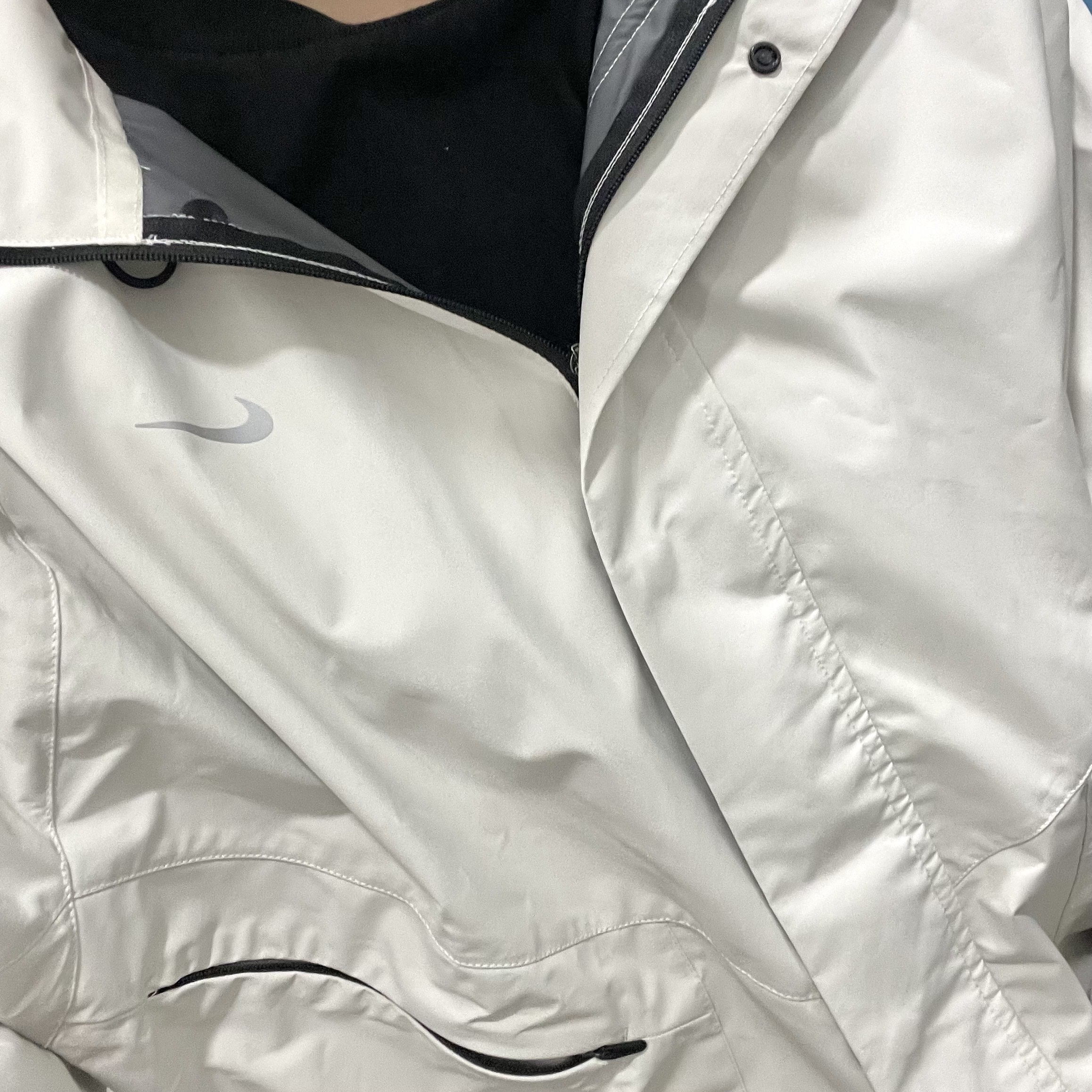 (W) Nike Storm Fit Swift Running Jacket Pale Ivory - Asia 착용 스타일