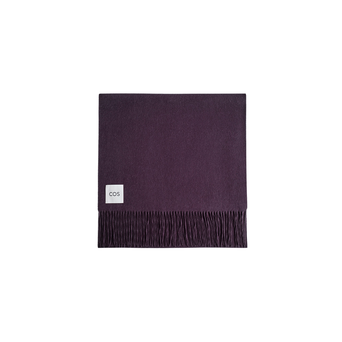 (W) 코스 프린지 울 머플러 플럼((W) COS Fringe Wool Muffler Plum)