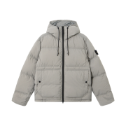 Stone Island 4100019 Matt Ripstop Cordura Advanced Fabrics Down Parka with Water Resistance and Snap Pockets Cement - 25FW