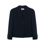 Shushu/Tong Women Lapel Short Jacket Navy Blue - 25FW