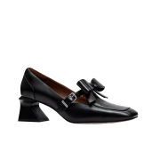 Shushu/Tong Women Square Toe Mid Heel Shoes Black - 25FW