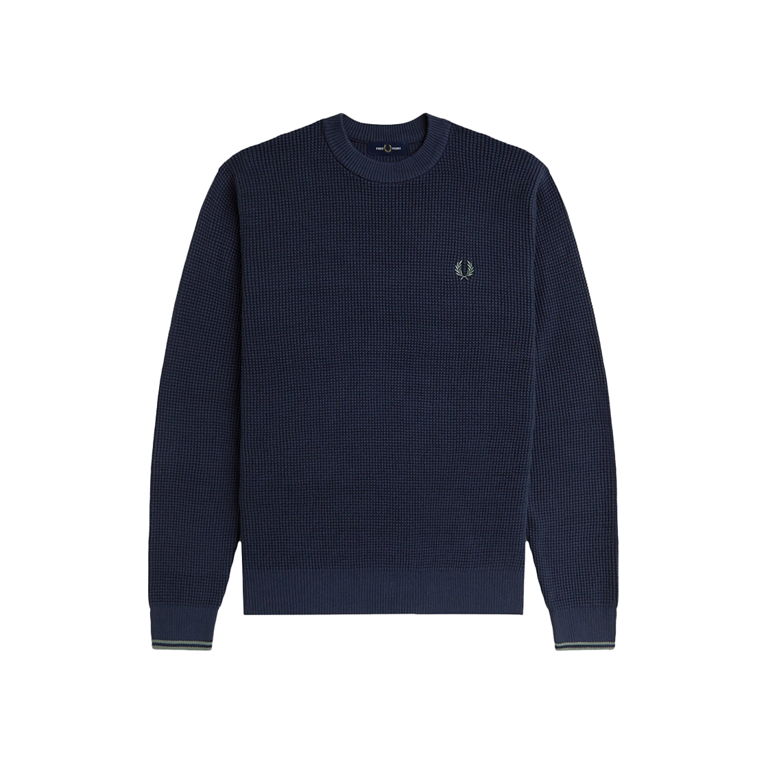AFPM2536507-738 Fred Perry Waffle Stitch Knit Dark Airforce