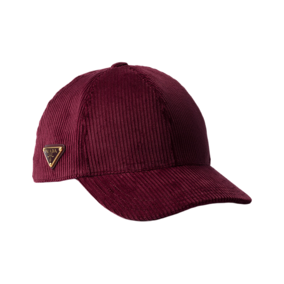프라다 코듀로이 베이스볼 캡 버건디(Prada Corduroy Baseball Cap Burgundy) - 1