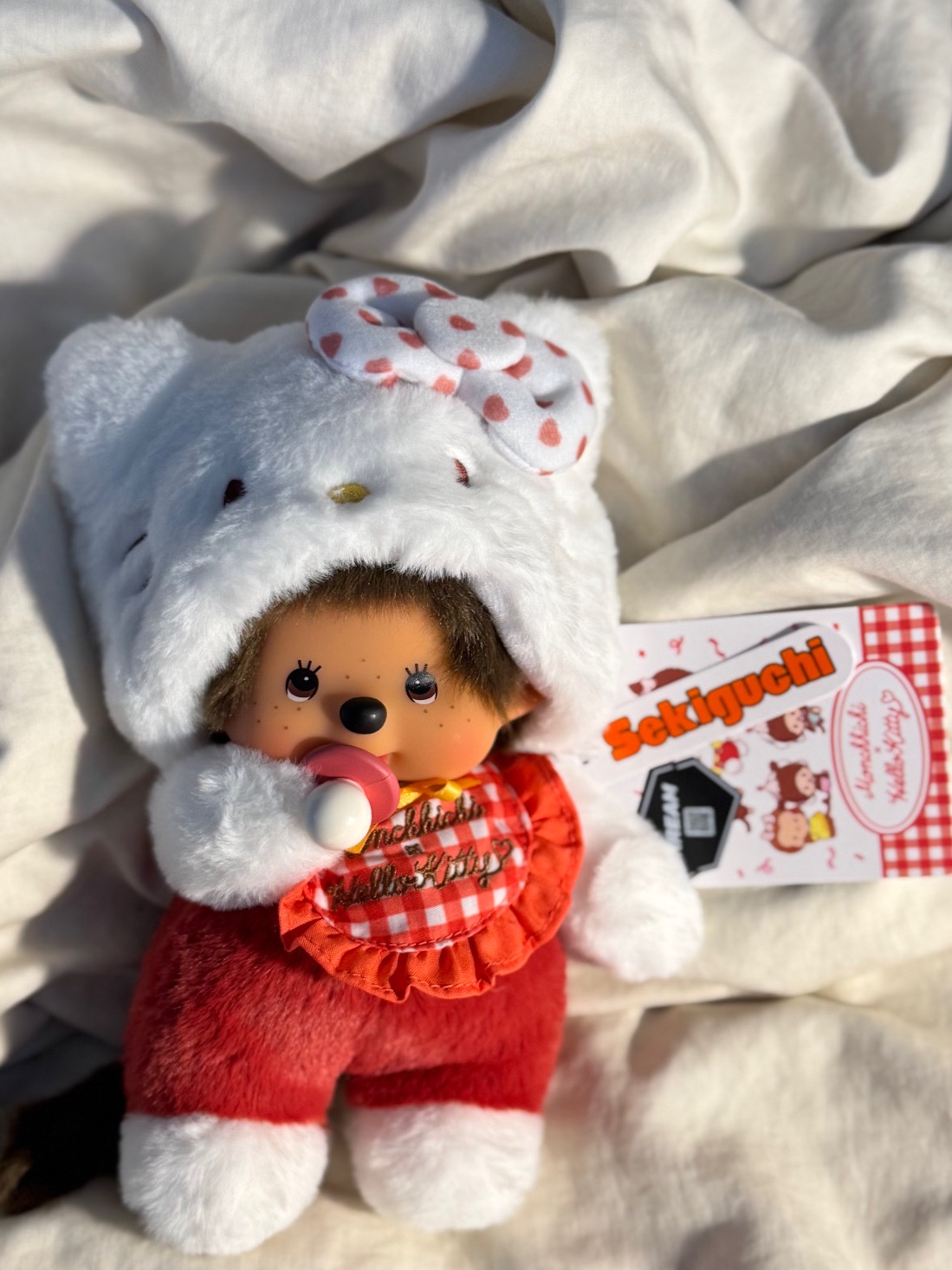 Monchhichi x Hello Kitty Gingham Check S Doll, Monchhichi x Hello Kitty Gingham Check S Doll Brown 착용 스타일 - 2