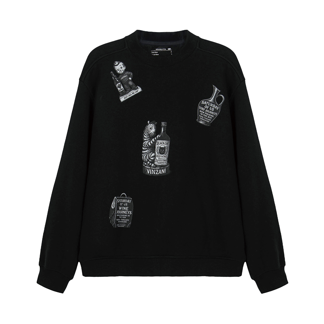 2503MSWBK3 STU Printing Sweatshirt Black