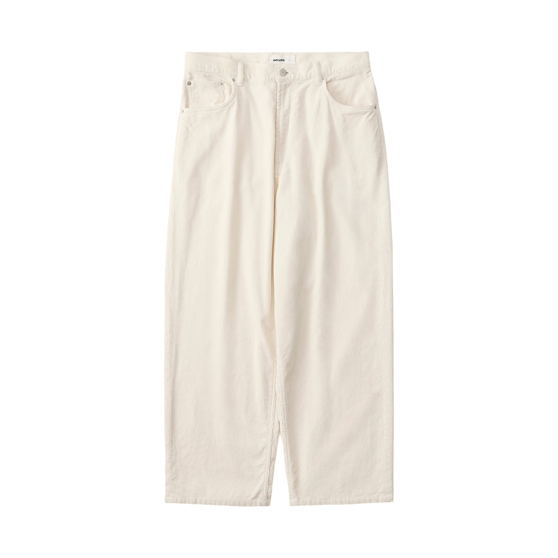 - everyone Wide Straight Corduroy Trousers Ecru