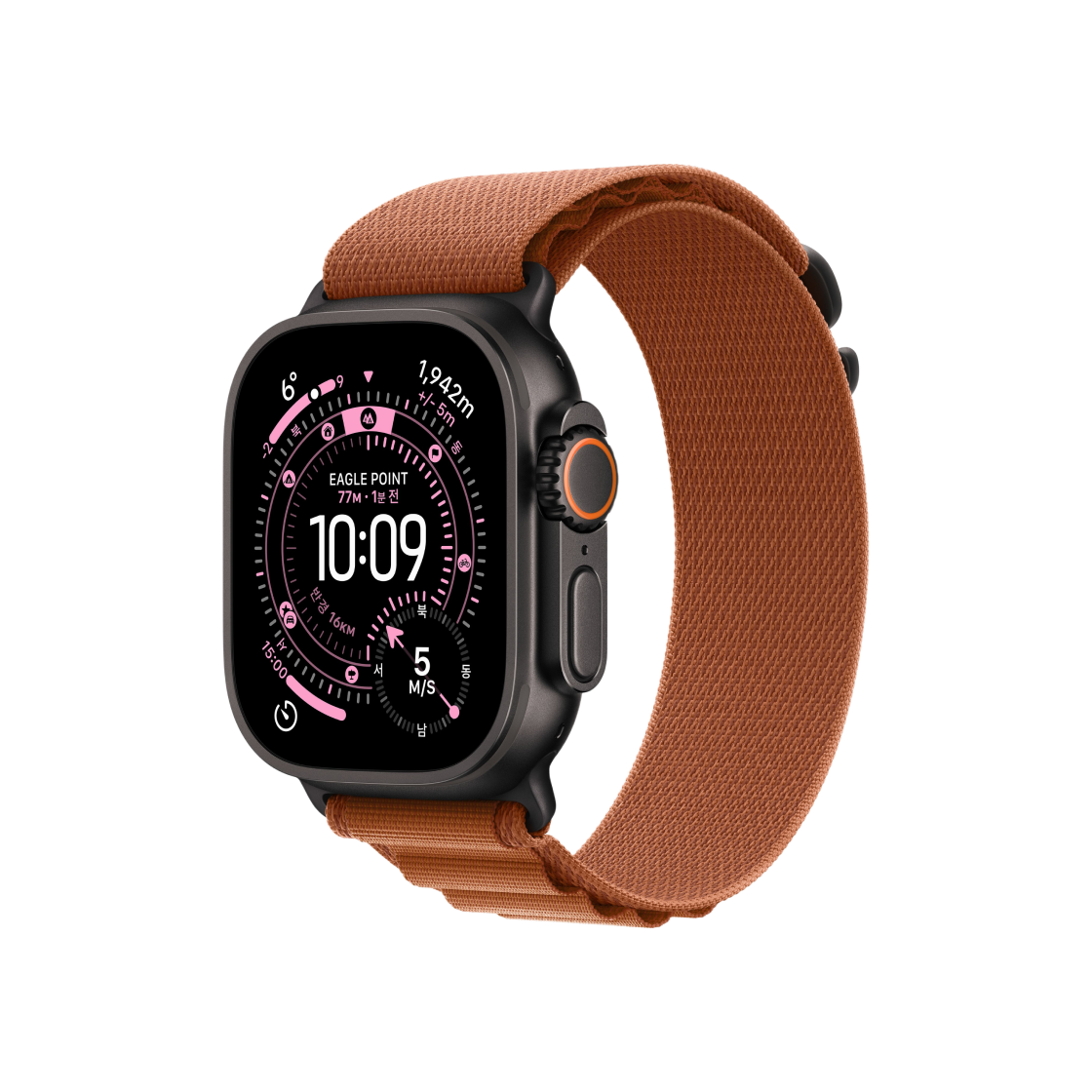애플 워치 울트라 3 49mm 블랙 티타늄 케이스 S 알파인 루프 테라코타 (국내 정식 발매 제품)(Apple Watch Ultra 3 49mm Black Titanium Case with S Alpine Loop Terracotta (Korean Ver.)) - 1