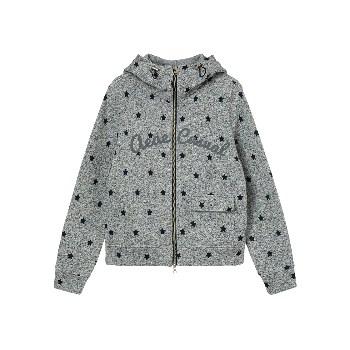 에이이에이이 스타 하이 넥 집업 그레이(AEAE Star High Neck Zip Up Grey)