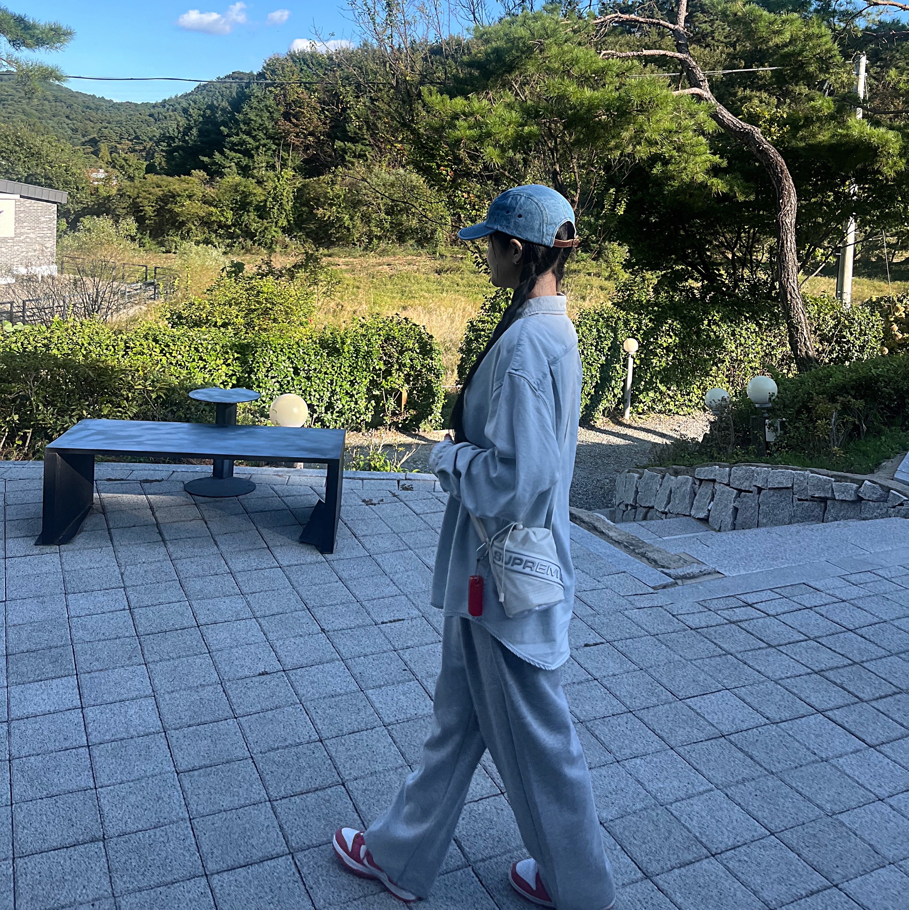 Supreme Washed Chino Twill Camp Cap Denim - 23FW, (W) Nike Dunk Low Archeo Pink 착용 스타일 - 2