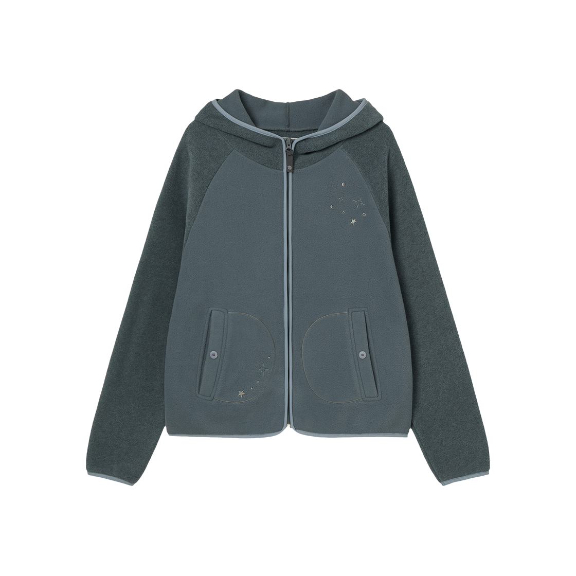 에이이에이이 스텔라 플리스 집업 후디 블루