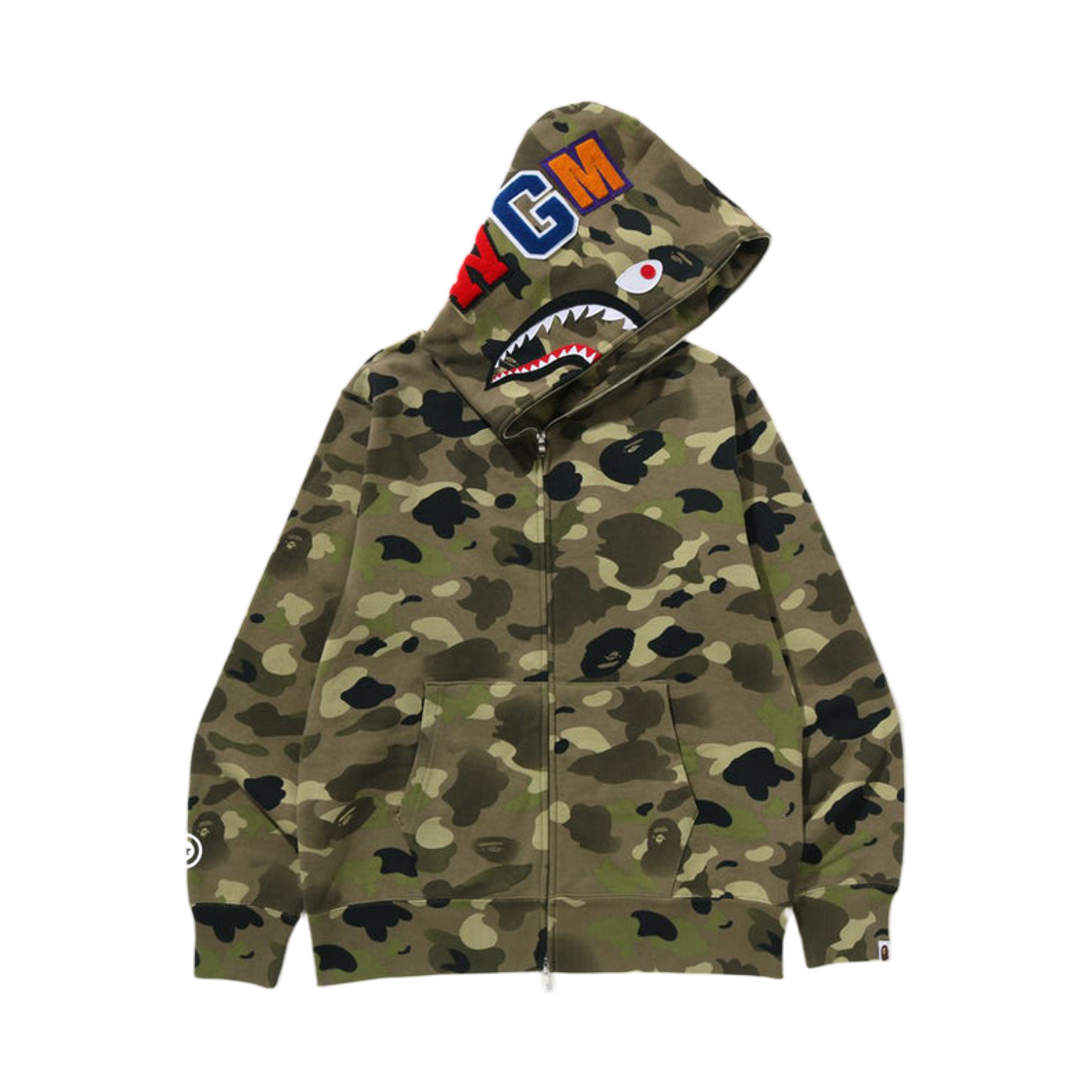 베이프 그라데이션 카모 샤크 풀 집 후드 올리브드랩(BAPE Gradation Camo Shark Full Zip Hoodie Olivedrab)