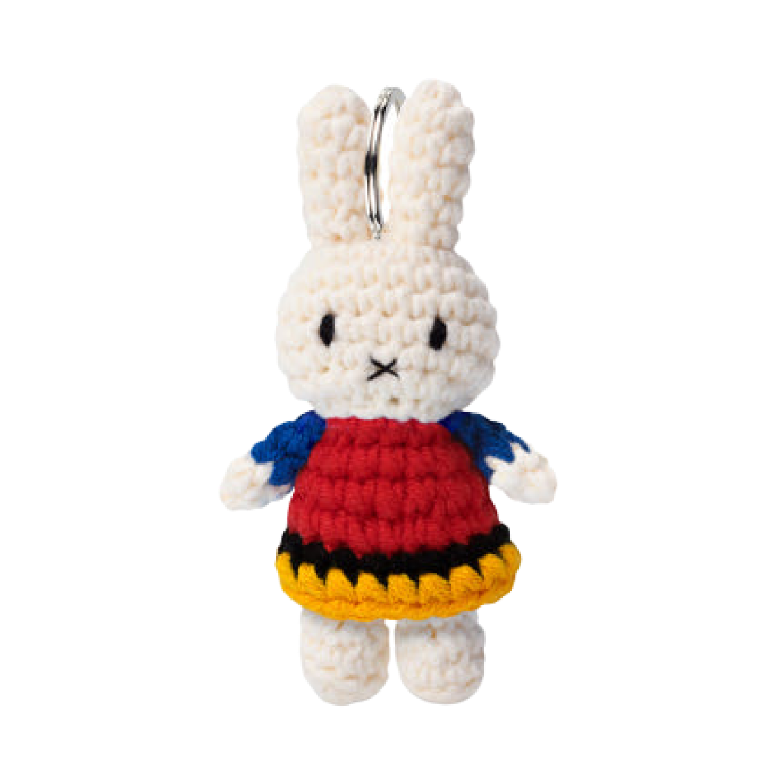 미피 x 저스트 더치 피에트 몬드리안 드레스 뜨개질 인형 키링 뜨개질 인형 키링(Miffy x Just Dutch Piet Mondrian Dress Knitted Plush Keyring)