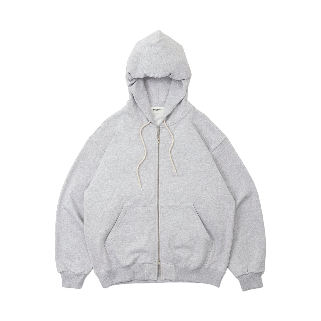 - everyone Cotton Zip Up Hoodie Ash Heather