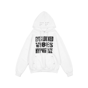 Fancy Club Hypnotize Eyelet Hoodie White