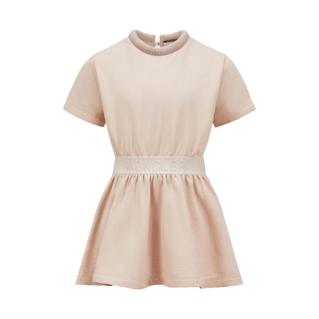 K1-954-8I00005-89AKM-51N (Kids) Moncler Logo Trimmed Cotton Dress Light Pink - 25SS