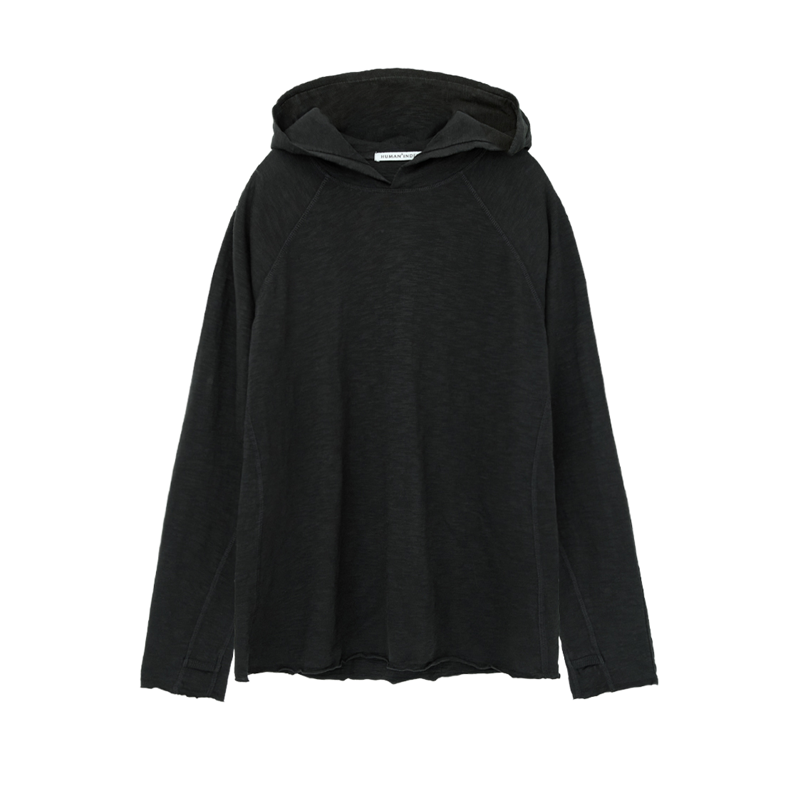 폴리테루 휴먼인덱스 휴먼 슬럽 후디 블랙(Polyteru Human Index Human Slub Hoodie Black)