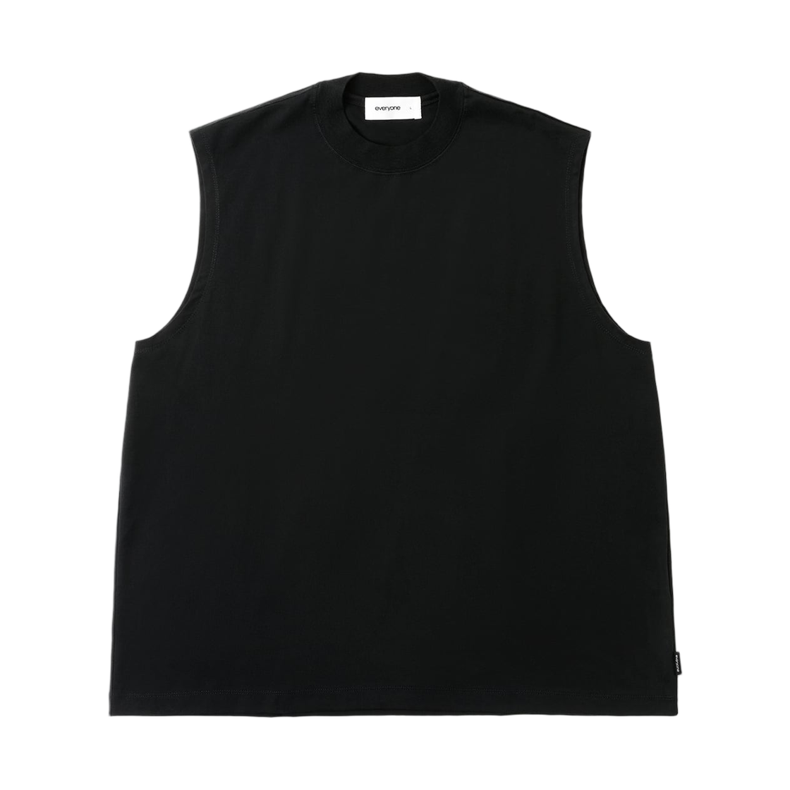 - everyone High-Gauge Cotton No Sleeve T-Shirt Black