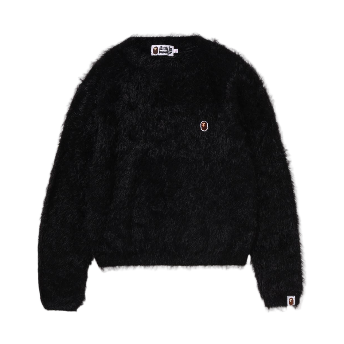 (W) 베이프 원 포인트 쉐기 스웨터 블랙