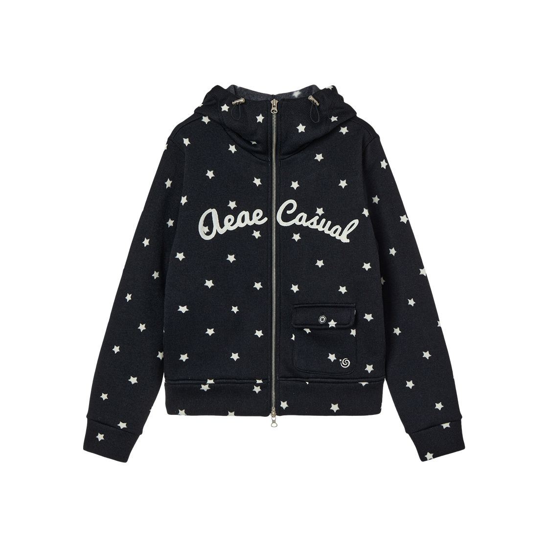 에이이에이이 스타 하이 넥 집업 블랙(AEAE Star High Neck Zip Up Black)