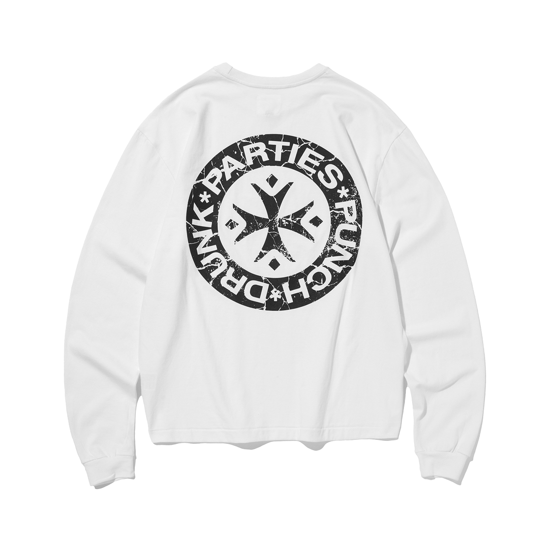 PDP252LS01AWH Punch Drunk Parties Hurt Logo Long Sleeve WHITE