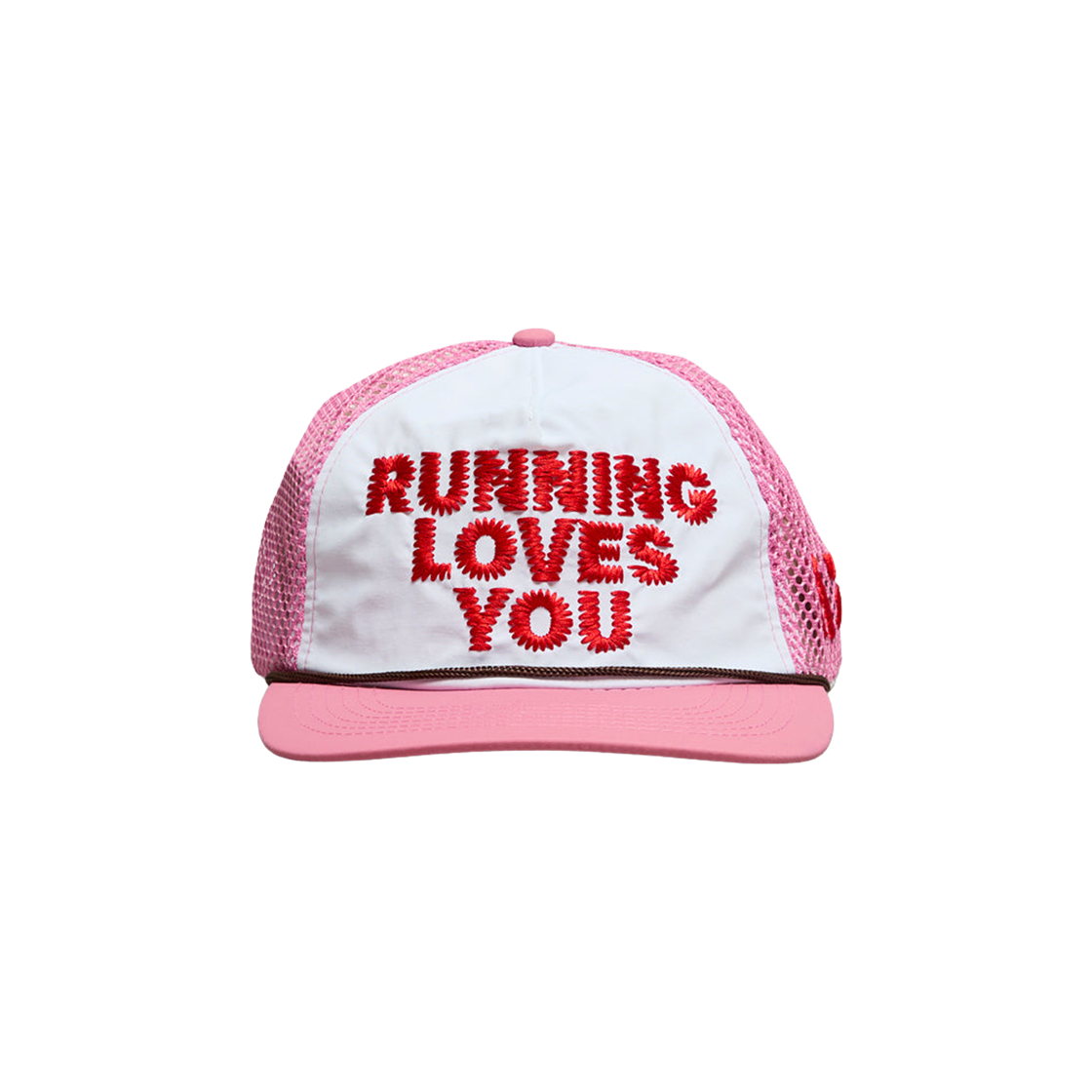 알렉스 조노 러닝 러브스 유 트러커 햇 핑크(Alex Zono Running Loves You Trucker Hat Pink)