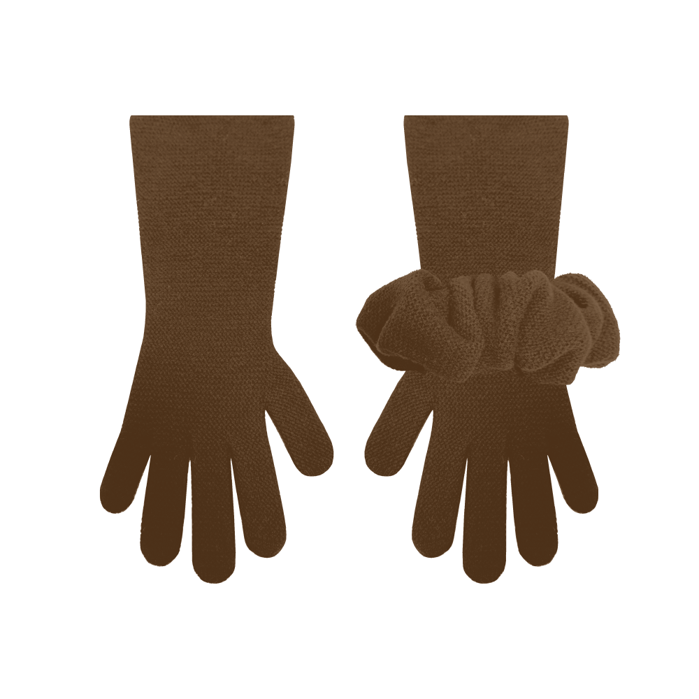 쥬키프 울 스크런치 글로브 브라운(Juukiff Scrunchy Gloves In Wool Brown)