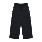 Piping Nylon Pants Black