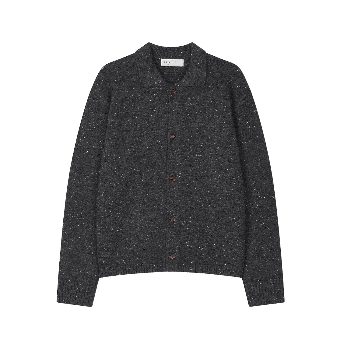 25NYCACL noun Nep Yarn Collar Cardigan Charcoal