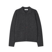 noun Nep Yarn Collar Cardigan Charcoal