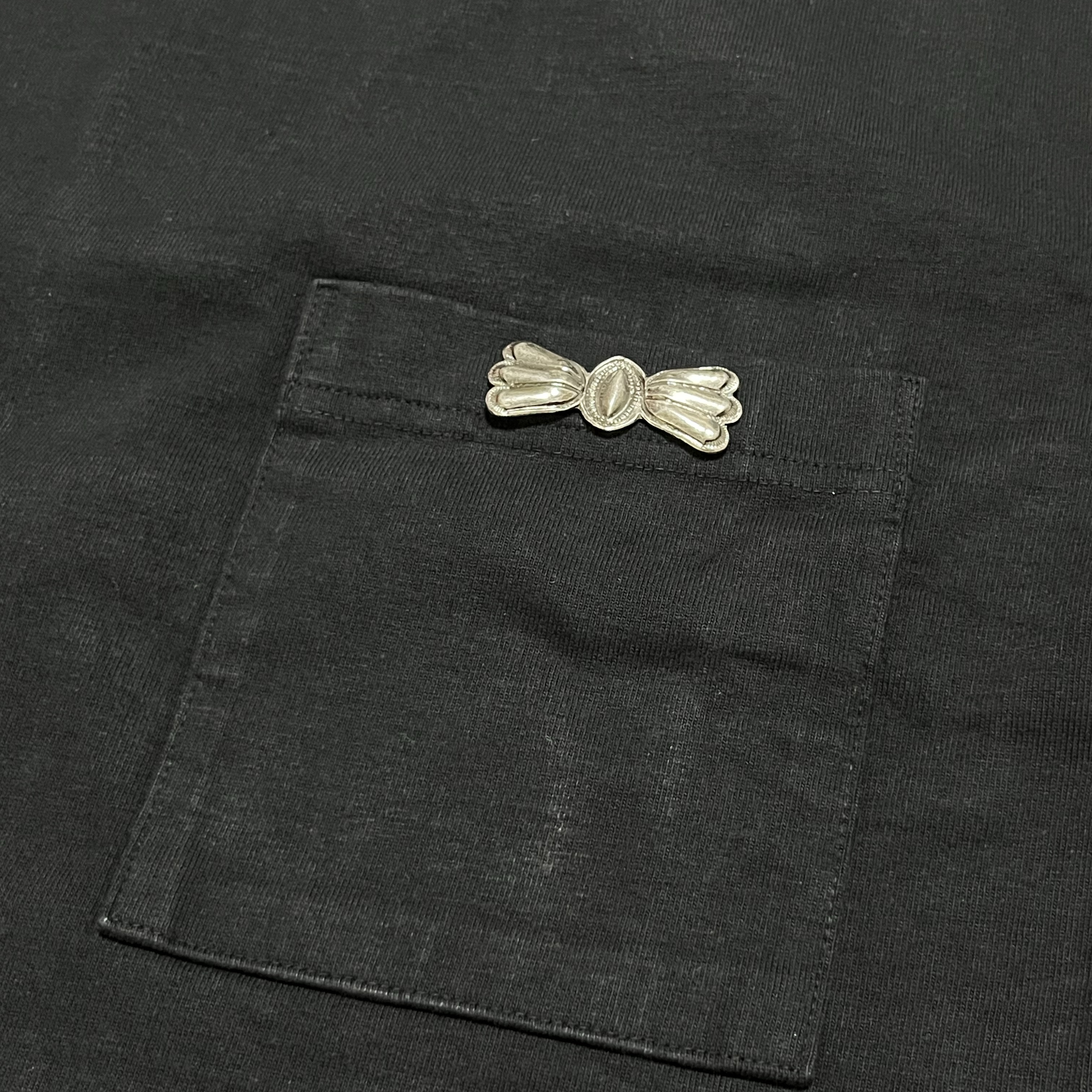Kapital 16 Degree Butterfly Concho Pocket T-Shirt Black 착용 스타일 - 2