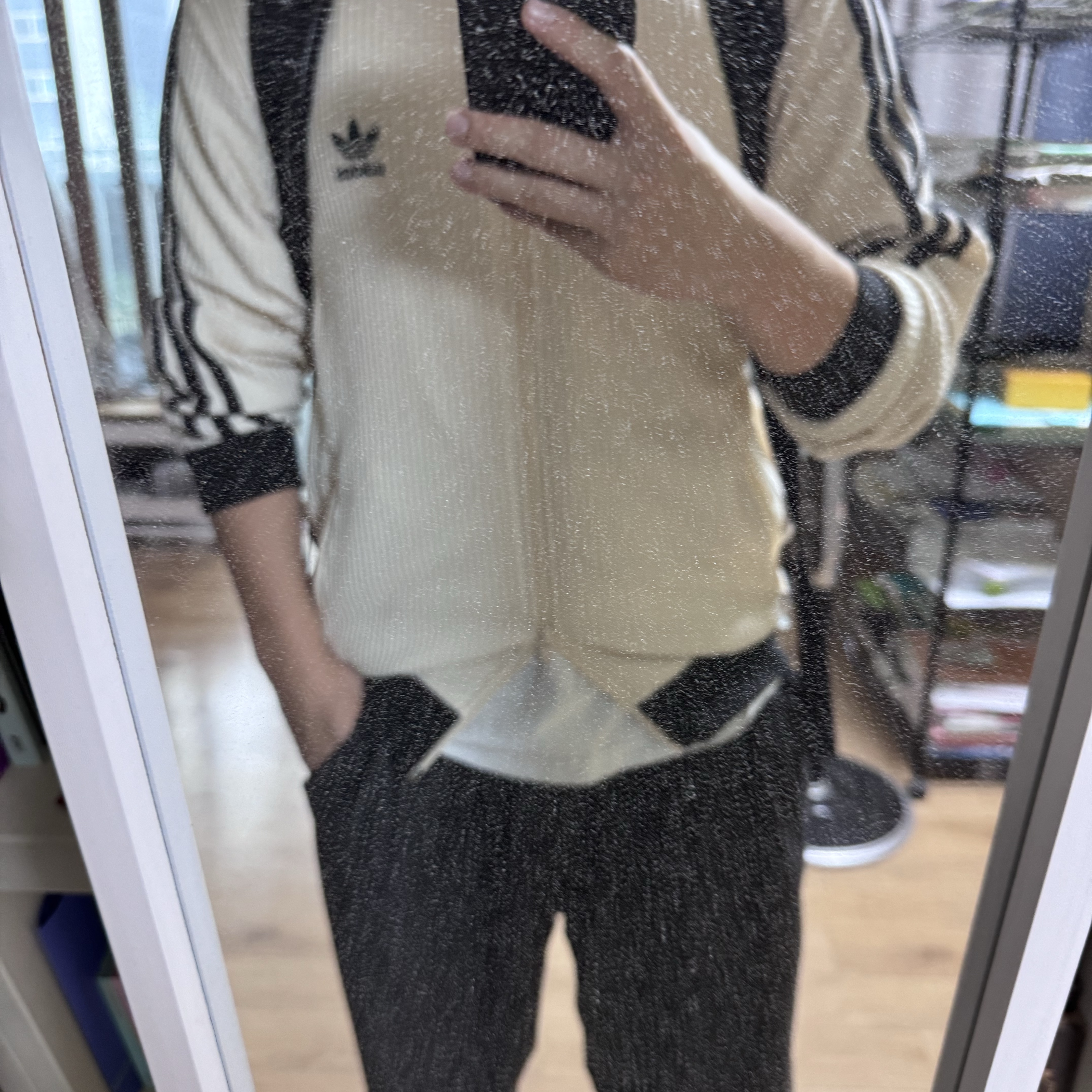 Adidas Waffle Beckenbauer Track Top Wonder White - KR Sizing 착용 스타일