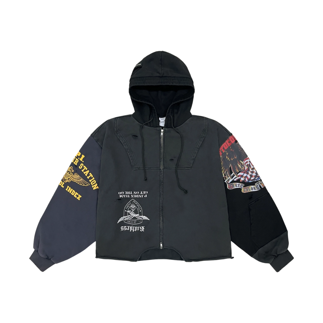 - Protocol Index Upside Down Zip Hoodie Black