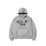 Escapefrom Star Camo ESCF Logo Collage Print Hoodie Gray