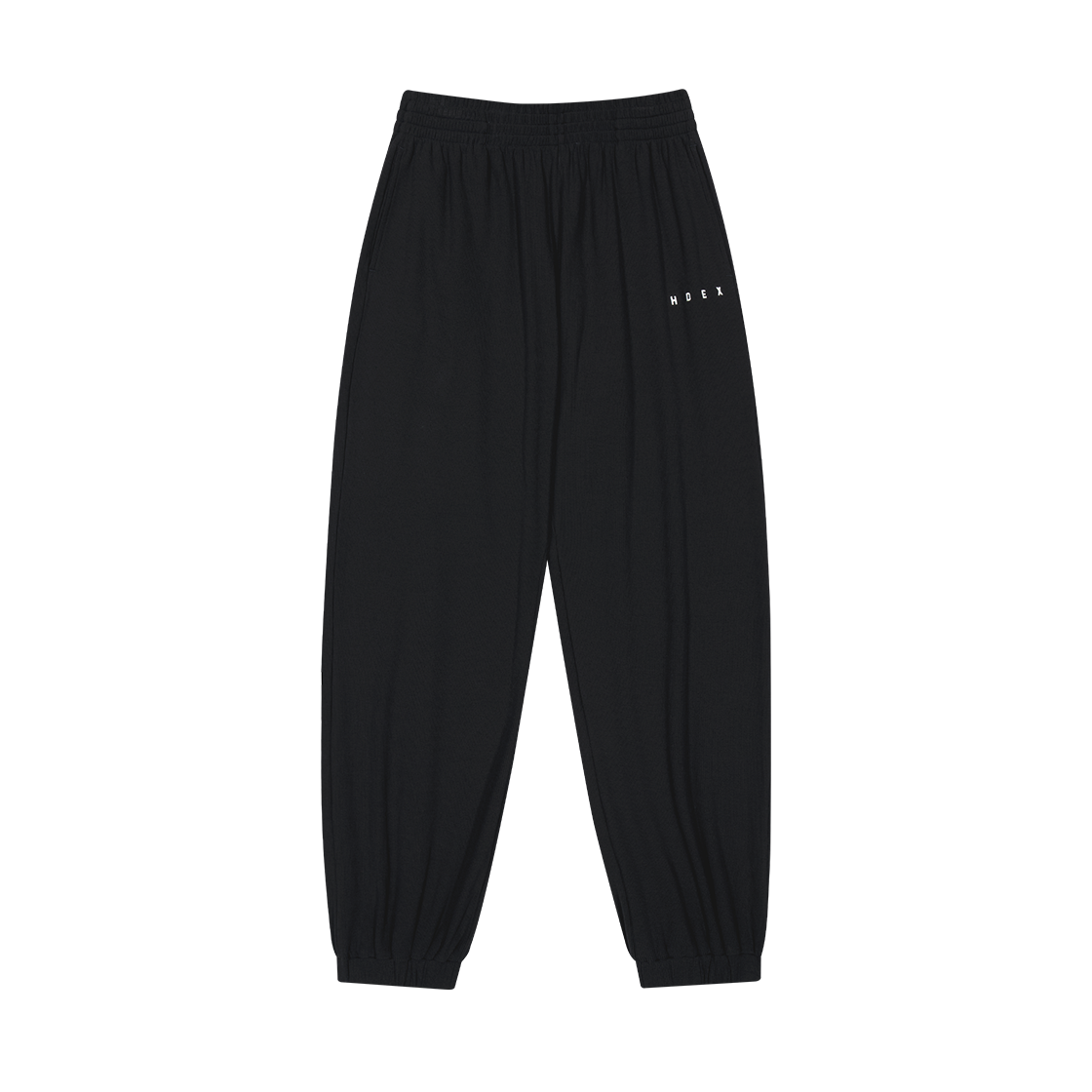 리브드 플레인 조거 팬츠 (Black)