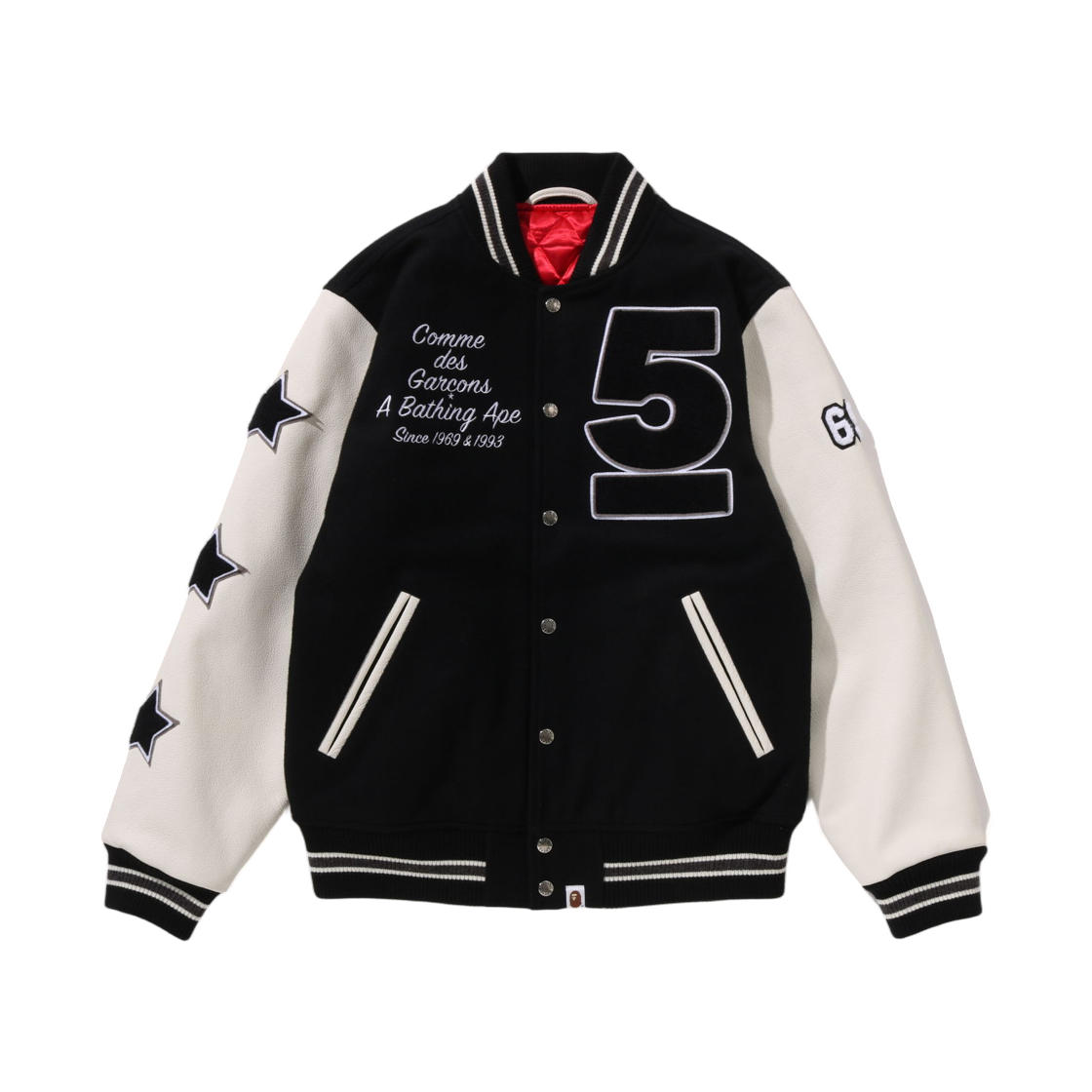 베이프 x 꼼데가르송 오사카 바시티 자켓 블랙(BAPE x Comme Des Garcons Osaka Varsity Jacket Black)