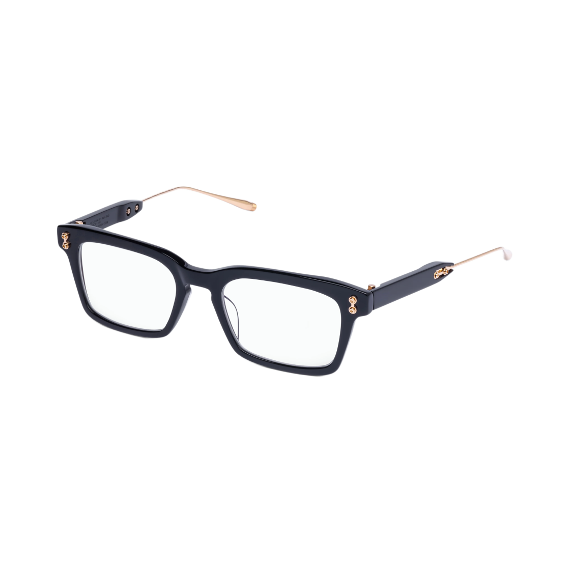 아코니 와이즈 포 블랙 12K 골드 클리어 렌즈 - 몰디드 핏(Akoni Wise Four Black 12k Gold Clear Lenses - Molded Fit)